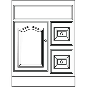 VANITY SET 24X18 2DRW 1DR OAK